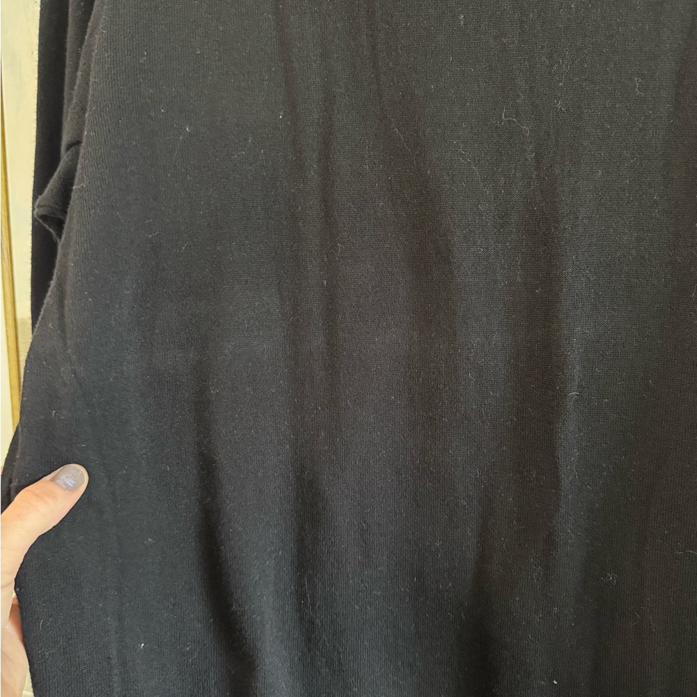 PETER SOM Black Lace-Trim Cotton Blend Cardigan Size XL - Picture 5 of 5